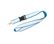 Dubbel-laags lanyard in full colour, custom made in Europa kleur cyaan blauw