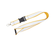 Custom made dubbellaags lanyard met veiligheidsluiting kleur geel
