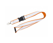 Custom made dubbellaags lanyard met veiligheidsluiting kleur oranje
