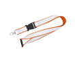 Custom made dubbellaags lanyard met veiligheidsluiting kleur donker oranje