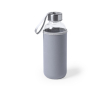 Glazen waterfles bedrukken met deksel 420ml Crystal Colorful kleur grijs