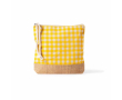 Toilettas van gerecycled katoen en jute met ruitdesign 220 g/m² kleur geel