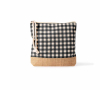 Toilettas van gerecycled katoen en jute met ruitdesign 220 g/m² kleur zwart