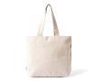 Tas van gerecycled katoen met rits en lange hengsels 280 g/m² kleur naturel