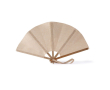 Opvouwbare waaier van bamboe en polyester voor events 23 cm kleur naturel