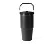 Lekvrije thermosfles van gerecycled roestvrij staal 600 ml kleur zwart