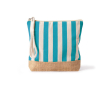 Gestreepte toilettas van katoen en jute 220 g/m² kleur blauw