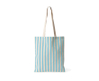 Gestreepte tas van gerecycled katoen met hengsels 180 g/m² kleur pastel blauw