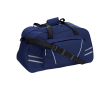 Ruime sporttas van polyester met voorvak met rits kleur blauw