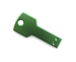 USB van glanzend aluminium in sleutelvorm kleur groen