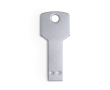 USB van glanzend aluminium in sleutelvorm kleur zilver