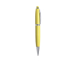 Metalen USB-pen met draaimechanisme en blauwe inkt kleur geel