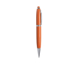 Metalen USB-pen met draaimechanisme en blauwe inkt kleur oranje