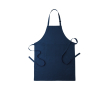 Schort van katoen en polyester met dubbele voorzak kleur marineblauw