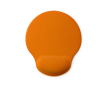 Promotionele polyester muismatten met polssteun kleur oranje