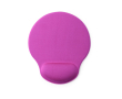 Promotionele polyester muismatten met polssteun kleur fuchsia