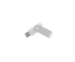 USB met zachte behuizing en glanzende metalen clip kleur wit