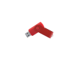 USB met zachte behuizing en glanzende metalen clip kleur rood