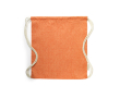 Rugzakje van gerecycled katoen met logo, 120 gr/m2 Recycled Cotton kleur oranje