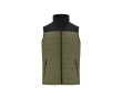 Promotionele waterdichte softshell en polyester bodywarmer MKT Bordy kleur miliair groen