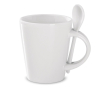 Mok met lepeltje en sublimatieprint, 340ml kleur wit