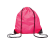 Goedkope rugzakjes met koordjes en logo kleur fuchsia