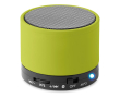 Ronde bluetooth speaker voor promotie kleur limoen groen