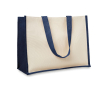Reclametas van jute en canvas kleur blauw