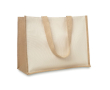 Reclametas van jute en canvas kleur beige