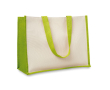 Reclametas van jute en canvas kleur limoen groen