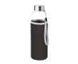 Waterfles met logo en hoesje kleur zwart