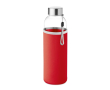 Waterfles met logo en hoesje kleur rood