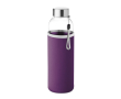 Waterfles met logo en hoesje kleur paars
