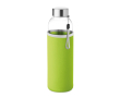 Waterfles met logo en hoesje kleur limoen groen