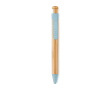 Bamboe pen met klikmechanisme kleur blauw