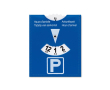 Parkeerkaart met bedrijfslogo kleur blauw
