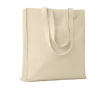 Verstevigd katoenen eco tasje kleur beige