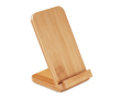 Verticale draadloze oplader van bamboe kleur hout