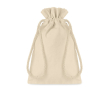 Klein wit katoenen tasje om te bedrukken kleur beige