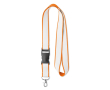 Polyester keycords met kliksluiting en logo kleur oranje