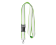 Polyester keycords met kliksluiting en logo kleur limoen groen