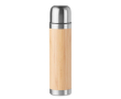 Reclame thermofles van bamboe kleur hout