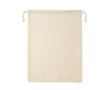 Katoenen rastertype tasje voor eten kleur beige
