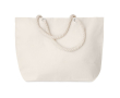 Strandtassen met handvatten van touw kleur beige