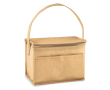 Kraft koeltas met handvat en vak kleur beige
