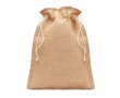 Kleine jute tas met verstelbare sluiting kleur beige