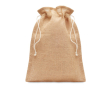 Jute tasje met verstelbare sluiting maat M kleur beige