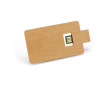 Creditcardvormige USB stick met logo kleur donker hout