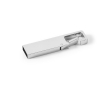 Metalen bedrukte usb stick met karabijnhaak kleur zilver