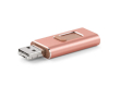 Usb stick met aansluiting voor smartphone kleur lichtroze